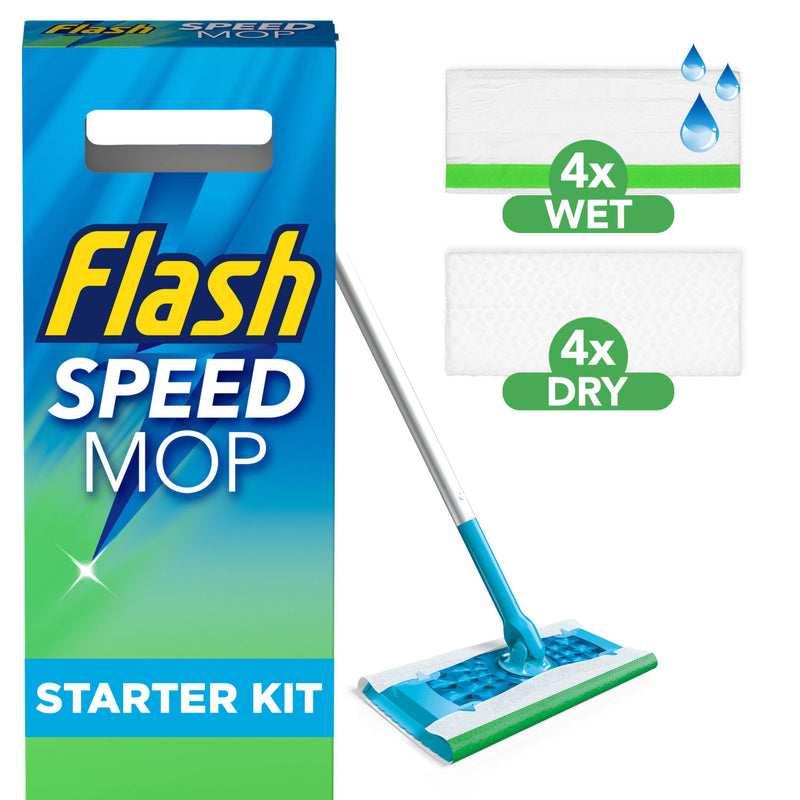 Flash Speedmop floor cleaner starter kit 1 mop plus 6 refills (British brand)