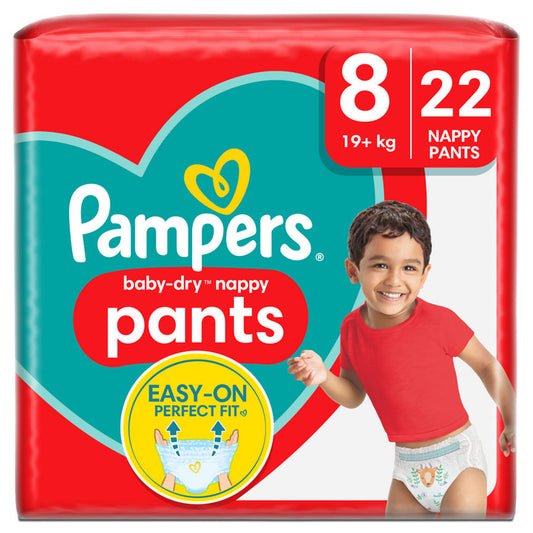 Pampers Baby-Dry Nappy Pants Size 8, 22 Nappies, Essential Pack GOODS ASDA   