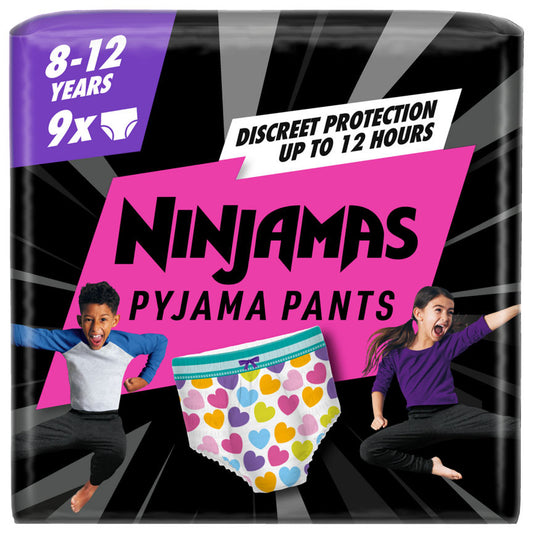 Pampers Ninjamas Pyjama Pants Girls, 9 Pyjama Pants, 8-12 Years, 27-43kg GOODS ASDA   