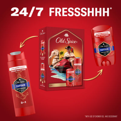 Old Spice Captain gift set deodorant and shower gel, UK version