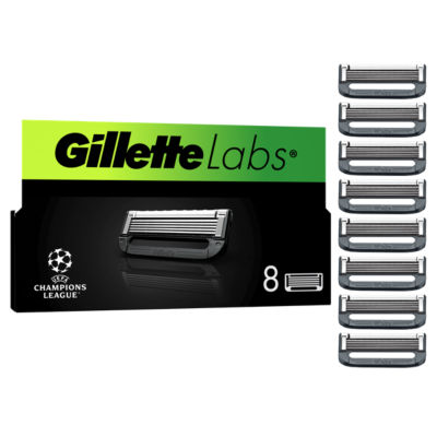 Gillette Labs With Exfoliating Bar And Heated Razor Blades, 8 Refills