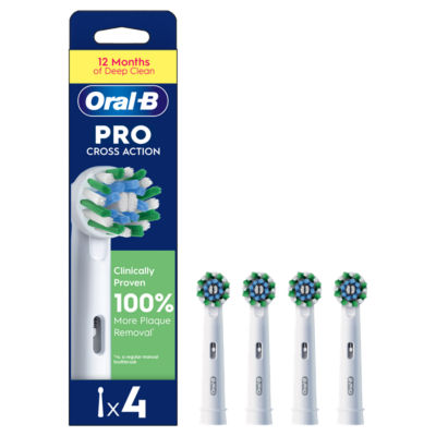 ASDA Oral-B Pro Cross Action Toothbrush Heads 4 Pack- Buy online at McGrocer
