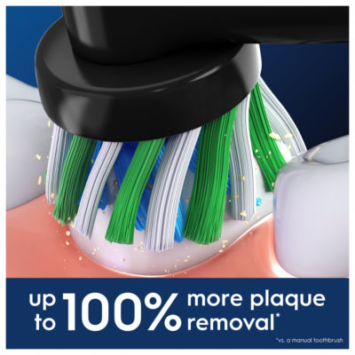 Oral-B black electric toothbrush replacement heads 4 count, imported from the UK