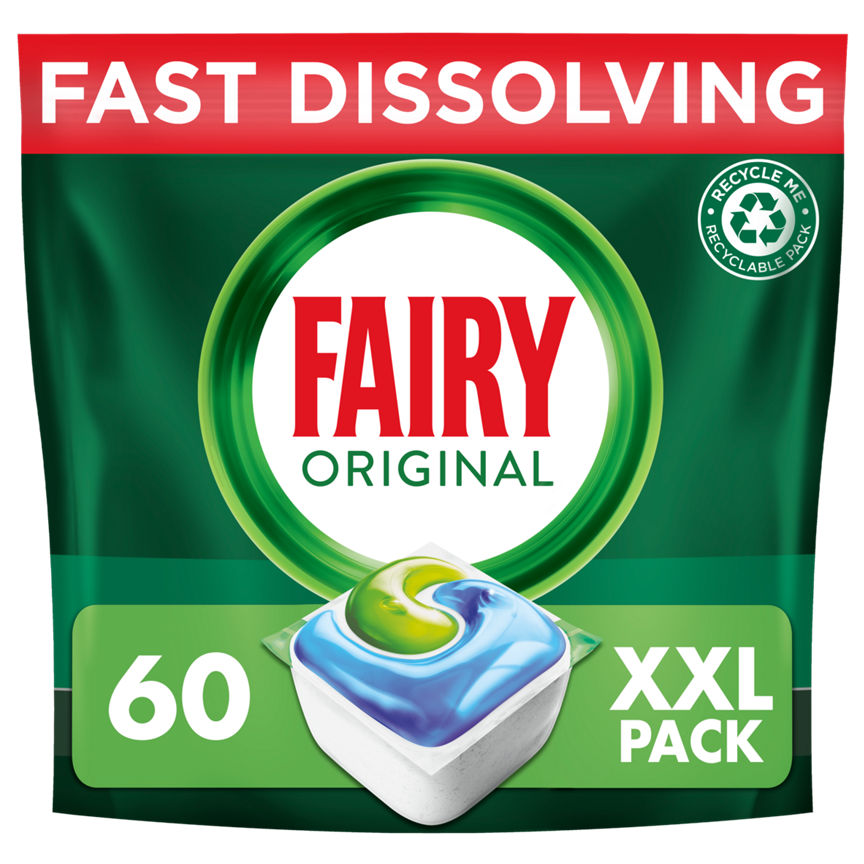 Fairy Original All In One Dishwasher Tablets, Regular, 60 Capsules GOODS ASDA   