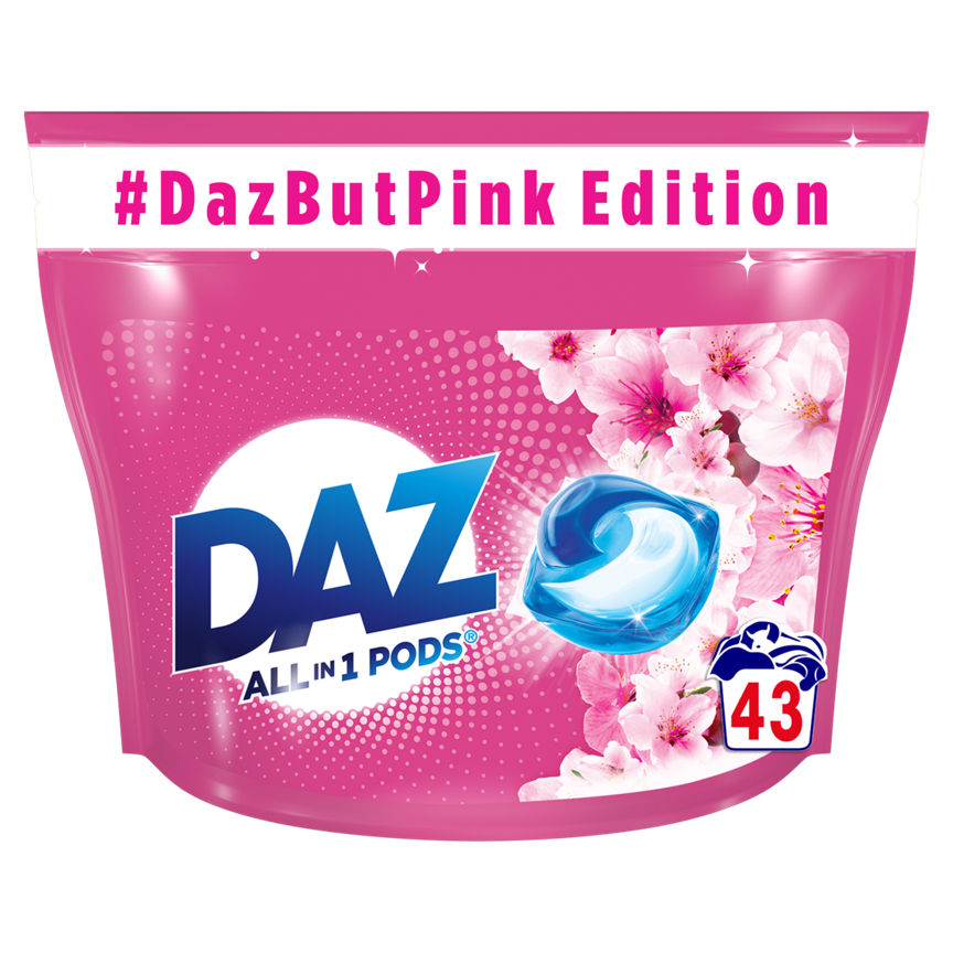 Daz All-in-1 PODS Washing Liquid Capsules 43 Washes Cherry Blossom GOODS ASDA   