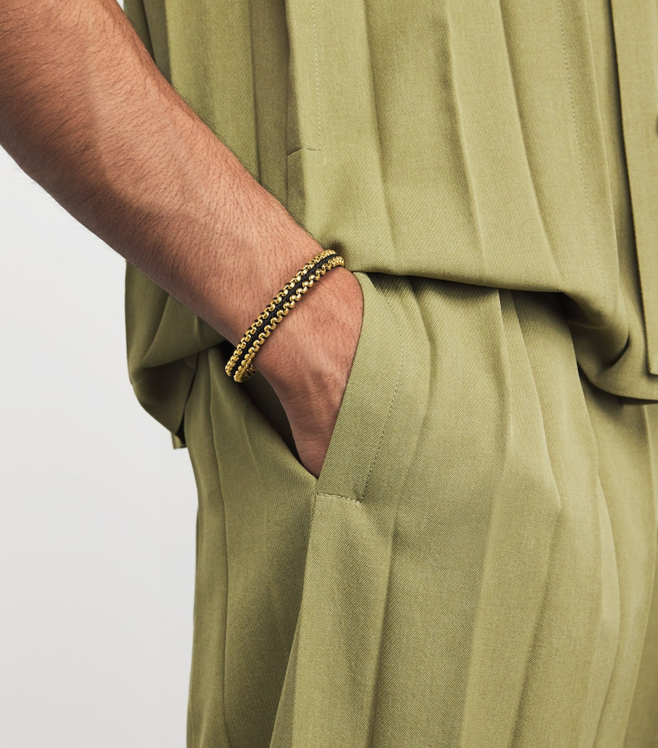 Nialaya box chain bracelet gold-plated 8mm (British brand)