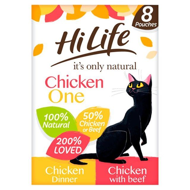 HiLife It's Only Natural  Cat Food The Chicken One In Jelly   8 x 70g GOODS M&S   