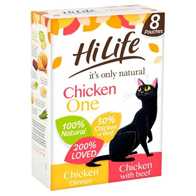 HiLife It's Only Natural  Cat Food The Chicken One In Jelly   8 x 70g GOODS M&S   