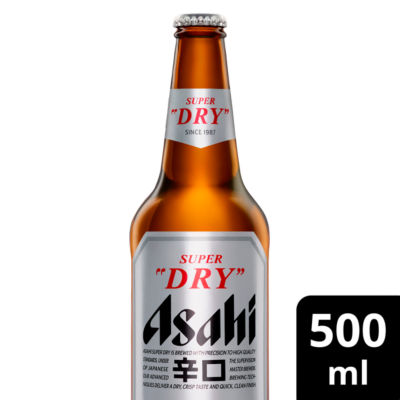 Asahi Super Dry beer 500ml bottle - British product