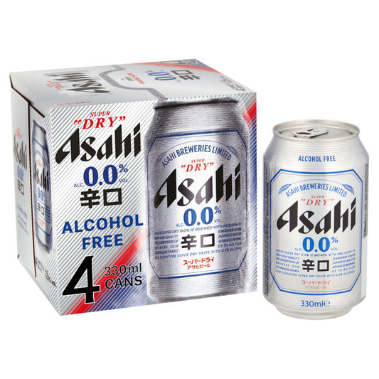 Asahi Super Dry Alcohol Free Beer Lager Cans 4 pack GOODS ASDA   