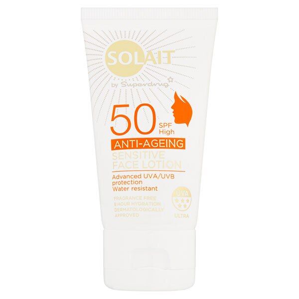 Solait Anti-Ageing Sensitive Face Sun Cream SPF50 50ml GOODS Superdrug   