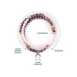 Myga balance bead necklace with crescent moon pendant, imported from the UK
