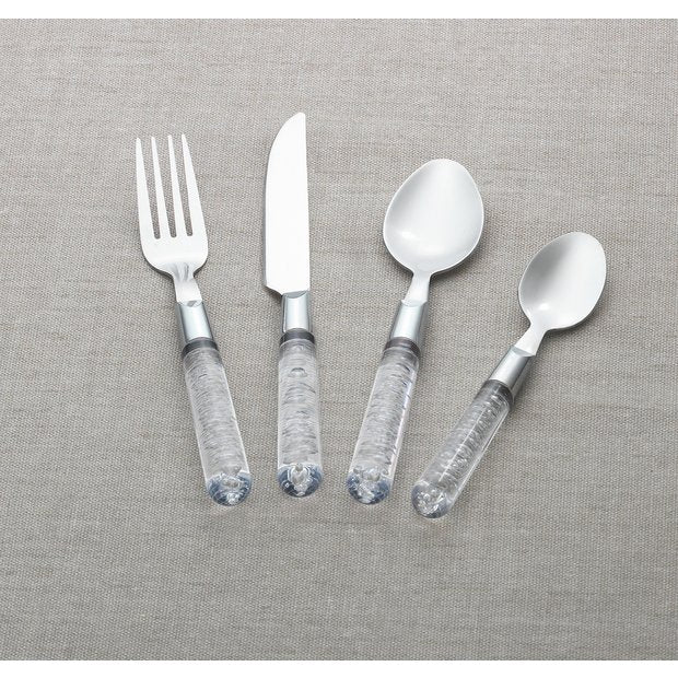 Argos Home clear bubble stainless steel cutlery set 16 piece, UK version