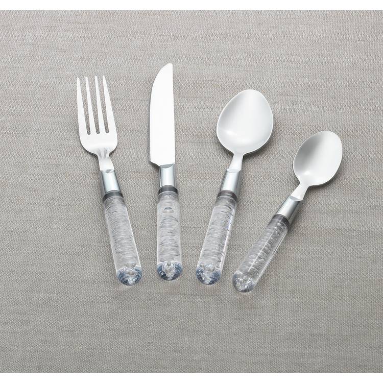 Argos Home clear bubble stainless steel cutlery set 16 piece, UK version