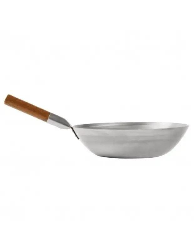 Flat-bottom London wok 14 inch carbon steel, UK version