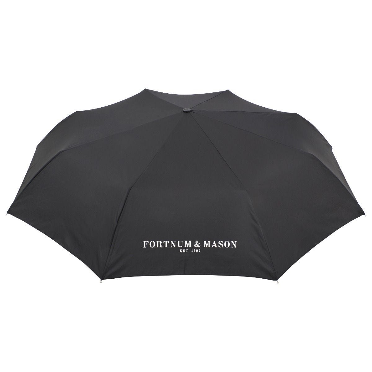 Fortnum's black compact umbrella with wooden handle - British product