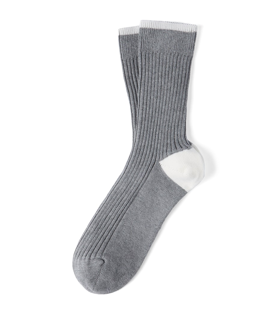 Brunello Cucinelli cotton ribbed socks, imported from the UK