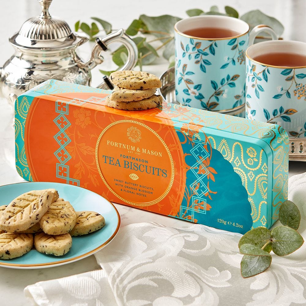 Fortmason orange blossom tea biscuits 120g, imported from the UK