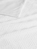 White Embossed Geometric Duvet Cover And Pillowcase Set