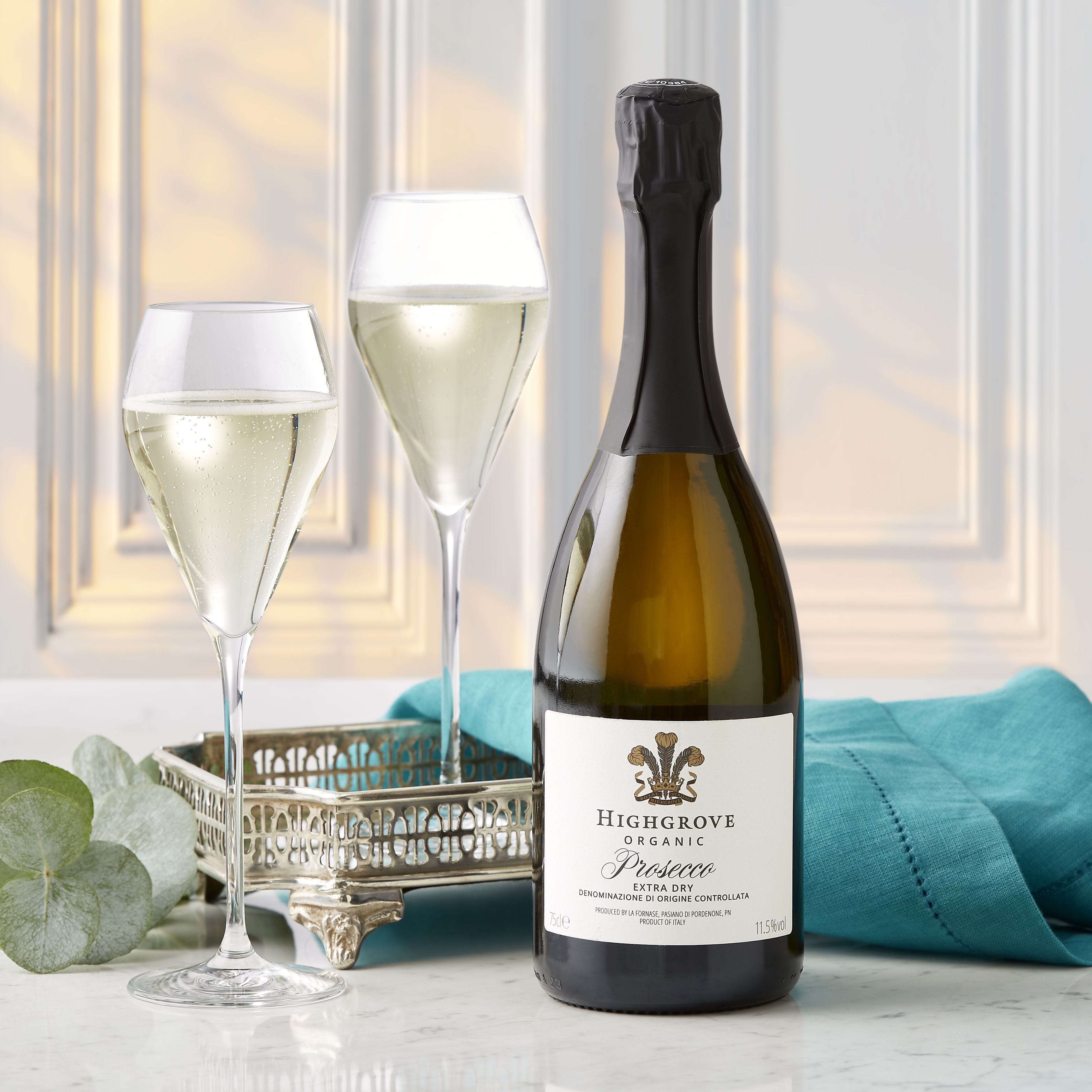 Highgrove Organic Prosecco 75cl bottle - British product