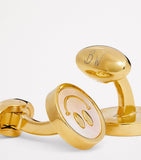 Babette Wasserman gold-plated smiley face cufflinks - British product