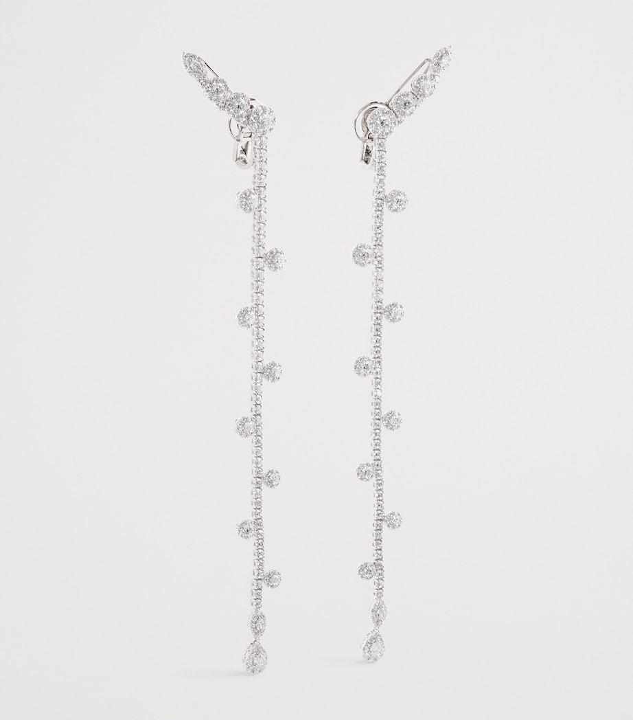 Yeprem white gold and diamond drop earrings (British brand)