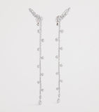 Yeprem white gold and diamond drop earrings (British brand)