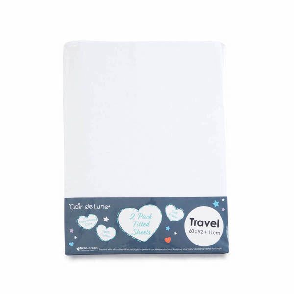 Clair De Lune Fitted Sheet Twin Pack Travel White GOODS Superdrug   