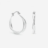 Inicio silver plated twist hoop earrings, UK version