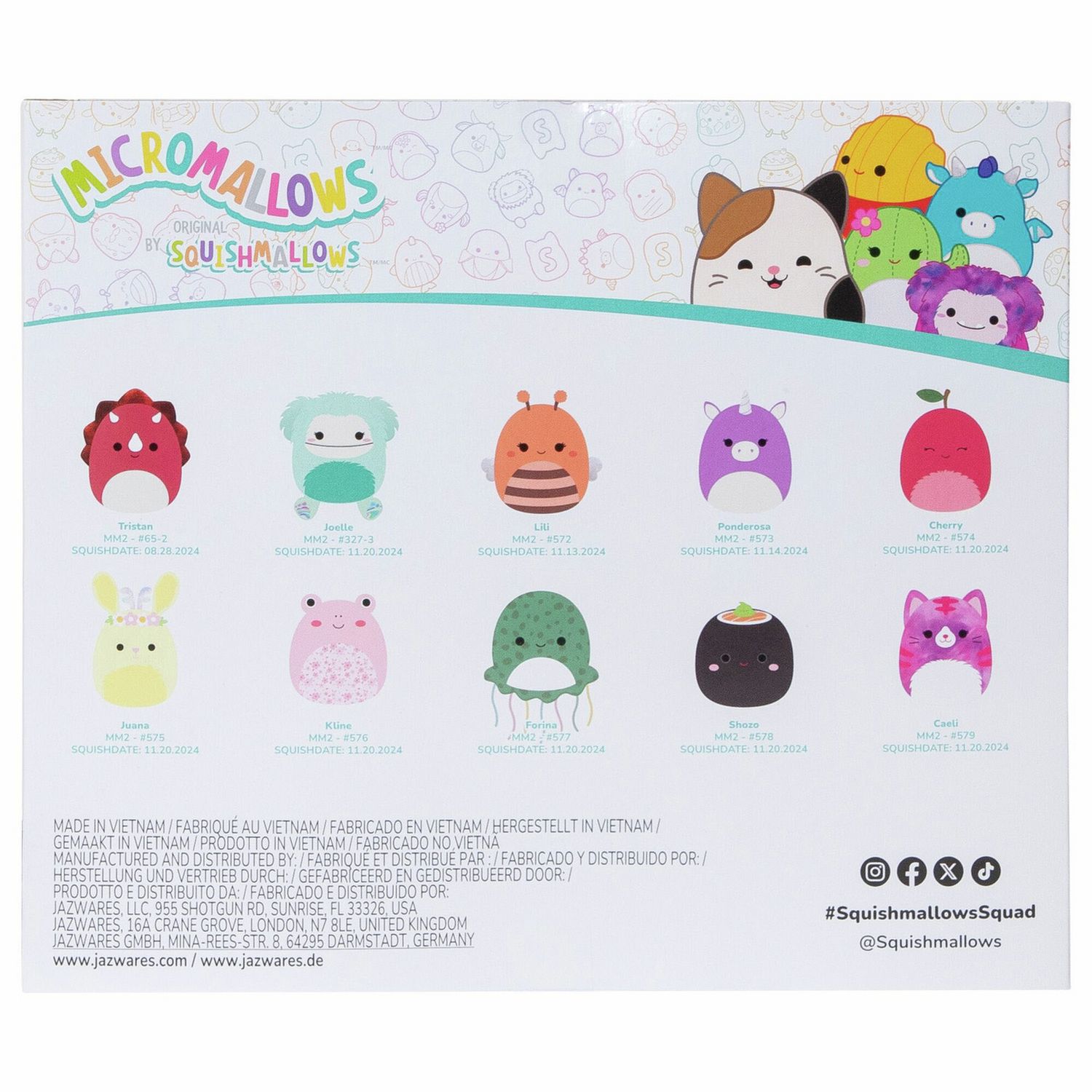 Squishmallows Micromallows soft toy 10-pack (British brand)