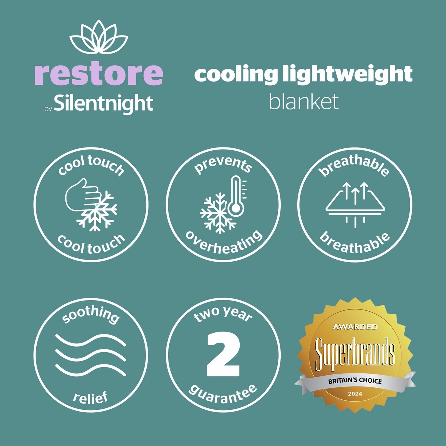 Silentnight Restore Cooling XL blanket 200x200cm (British brand)