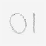 Inicio silver plated molten sleeper hoops medium, imported from the UK
