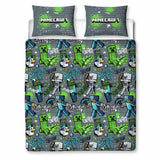 Minecraft Kids Grey Bedding Set - Double