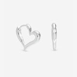Inicio silver plated heart hoop earrings, imported from the UK