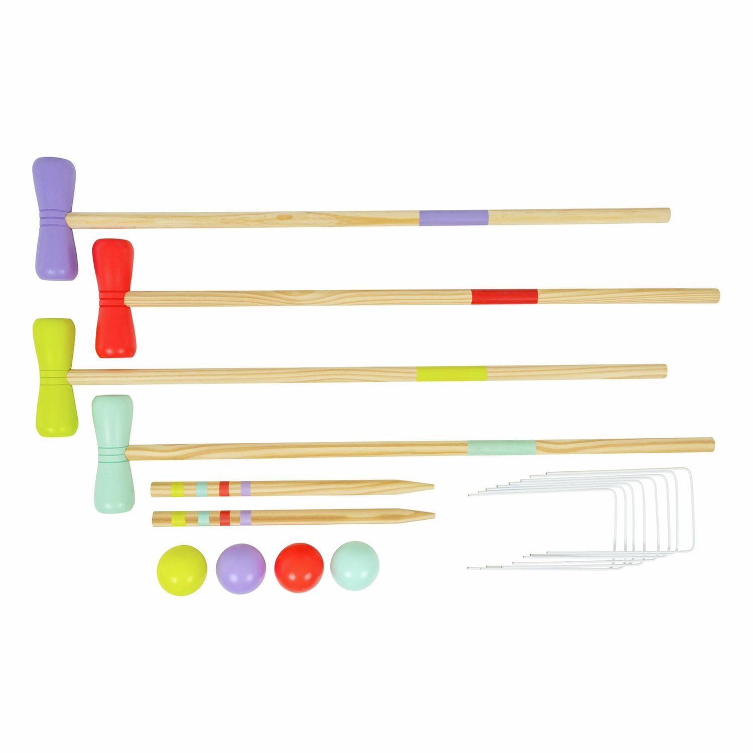 TP Toys wooden croquet set pastel colours garden game, imported from the UK