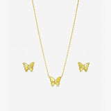 Jon Richard gold plated diamond cut butterfly set, UK version
