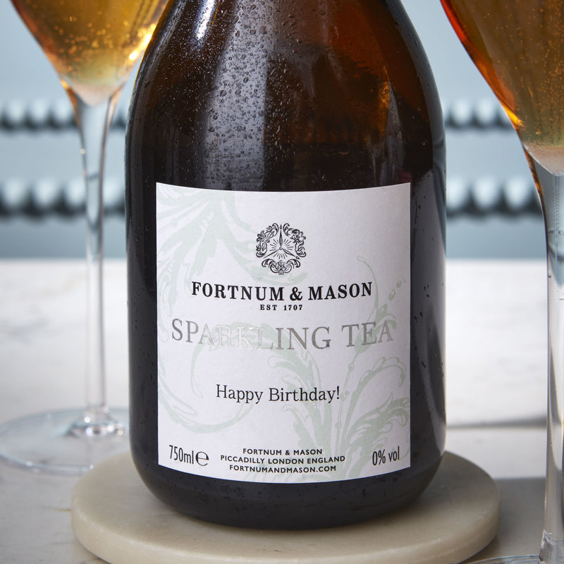 Fortnum's organic sparkling tea 75cl with personalised label, UK version