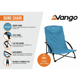 Vango folding beach chair blue (British brand)