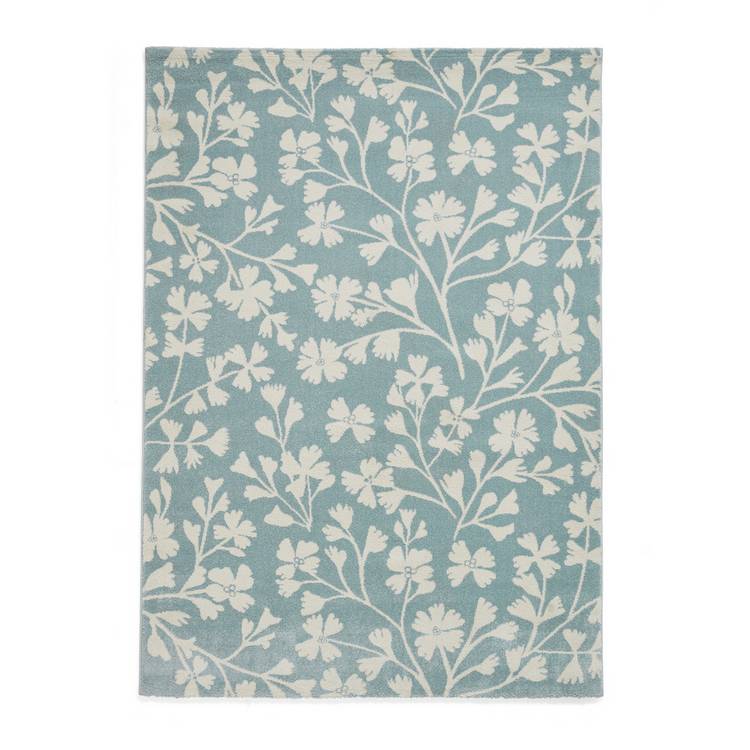Catherine Lansfield floral blue rug 80x150cm, imported from the UK