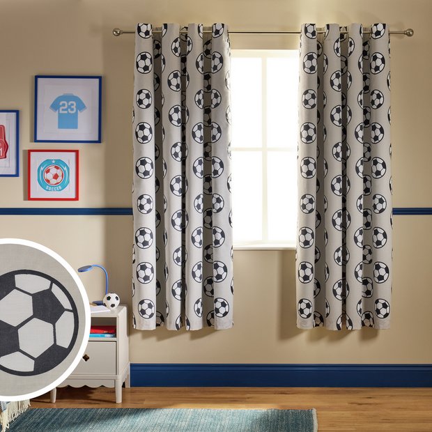 Argos Home football blackout curtain grey 168x137cm, imported from the UK