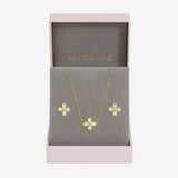 Jon Richard gold plated crystal flower bridal jewellery set - British product