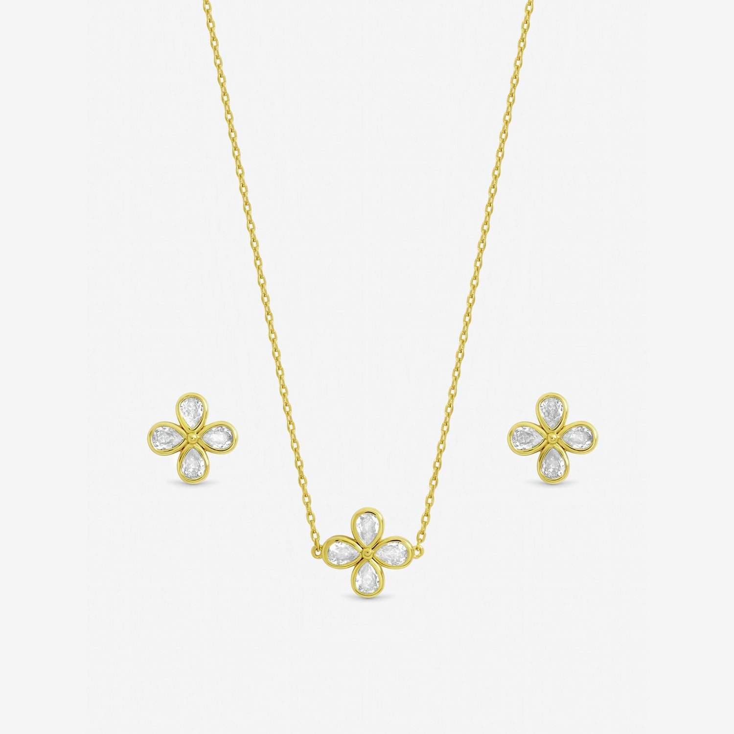 Jon Richard gold plated crystal flower bridal jewellery set - British product