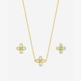 Jon Richard gold plated crystal flower bridal jewellery set - British product