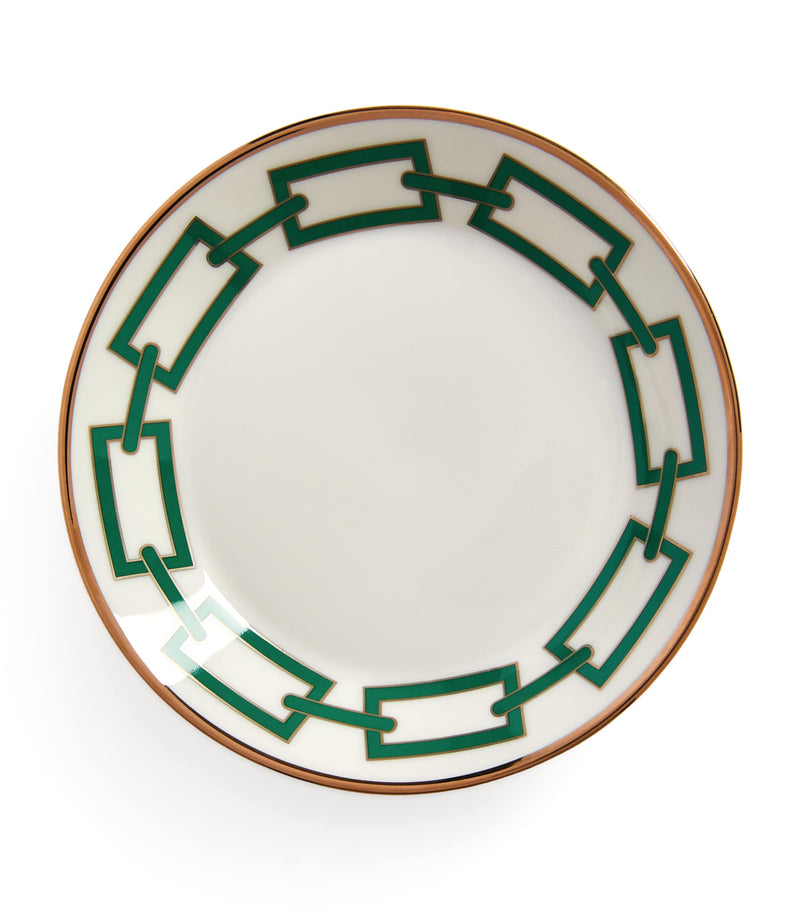 GINORI 1735 tea saucer Catene Smeraldo 13.5cm, UK version