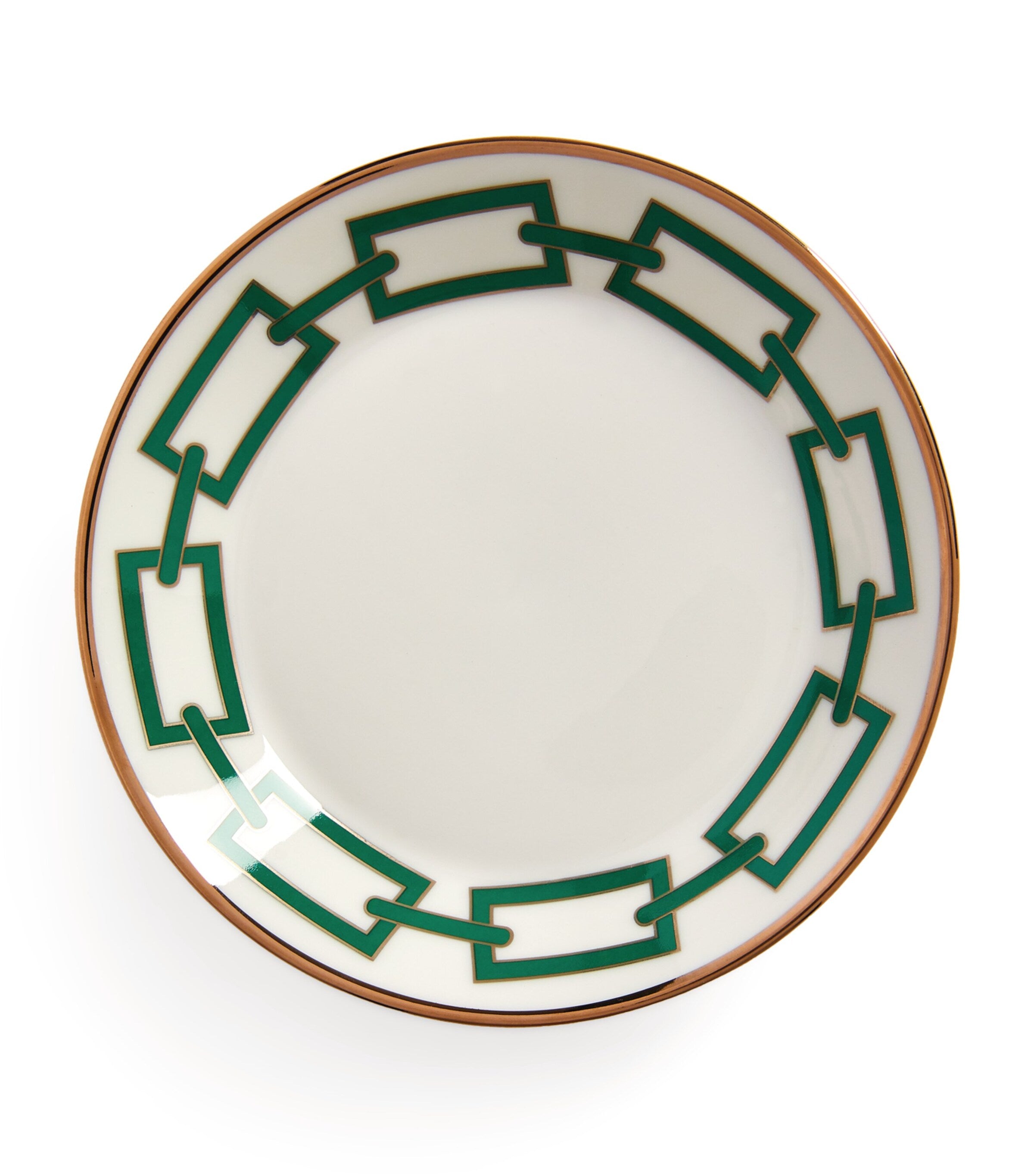 GINORI 1735 tea saucer Catene Smeraldo 13.5cm, UK version