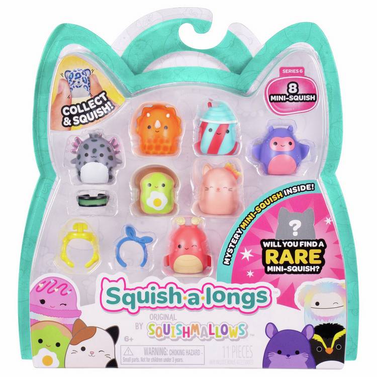 Squishmallows Squish-a-longs collectible figures 8-pack 1-inch, imported from the UK