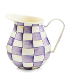 MacKenzie-Childs Violet Check enamel pitcher 21.5cm height, imported from the UK