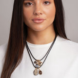 Revere black cord multi charm necklace (British brand)