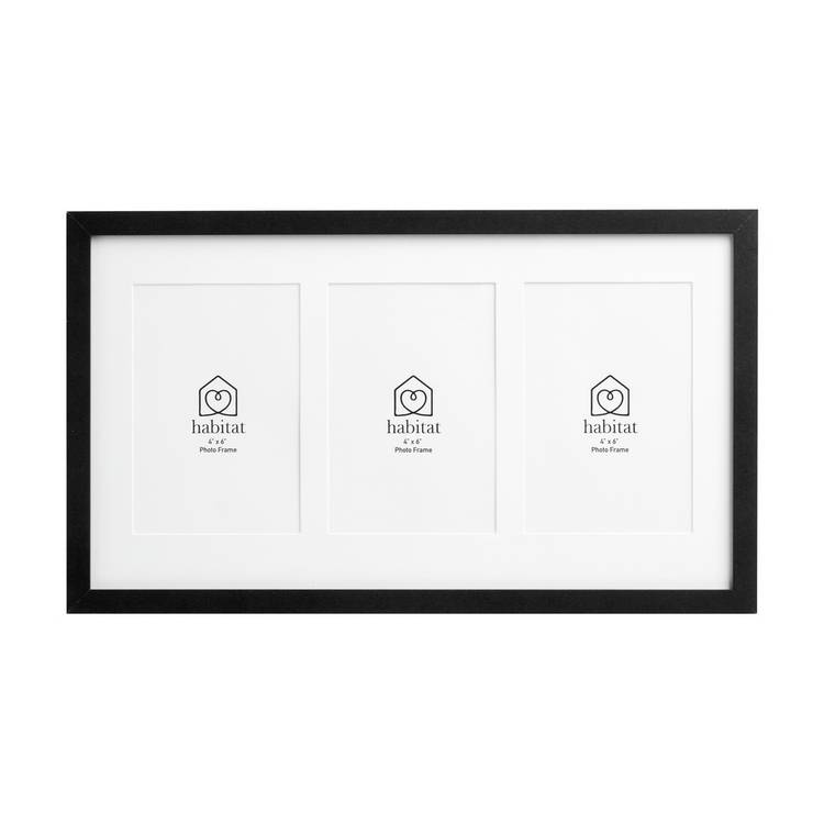 Habitat triple picture frame black 4x6 inches (British brand)