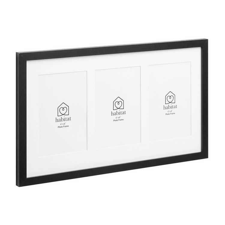 Habitat triple picture frame black 4x6 inches (British brand)